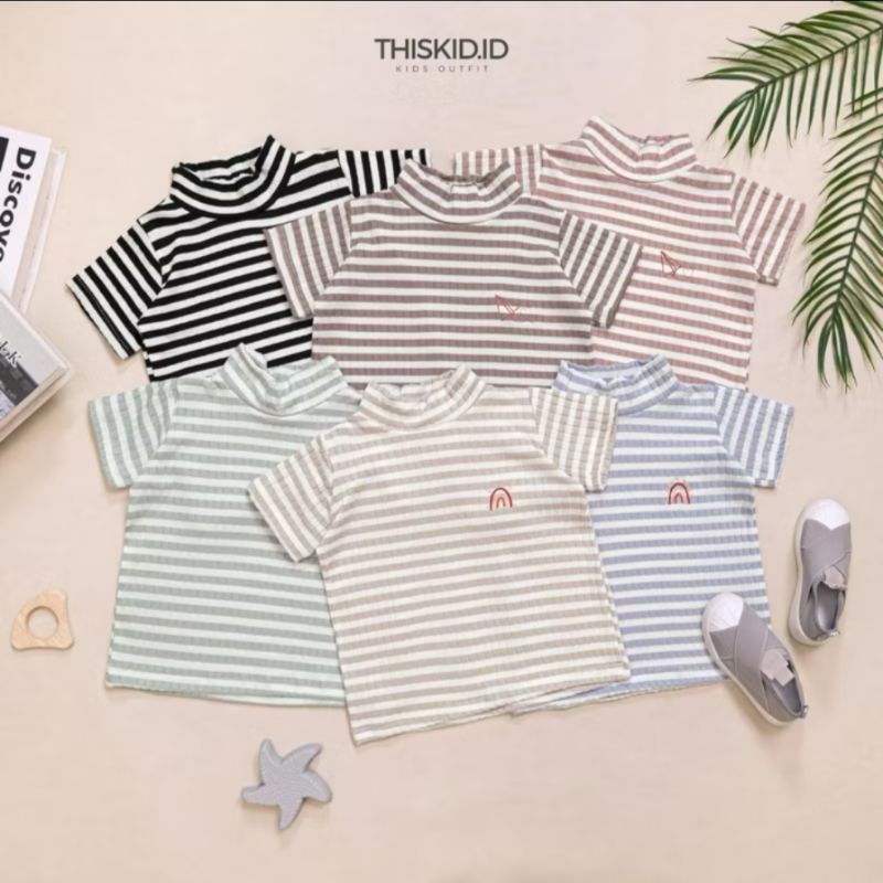 mika top, garis garis