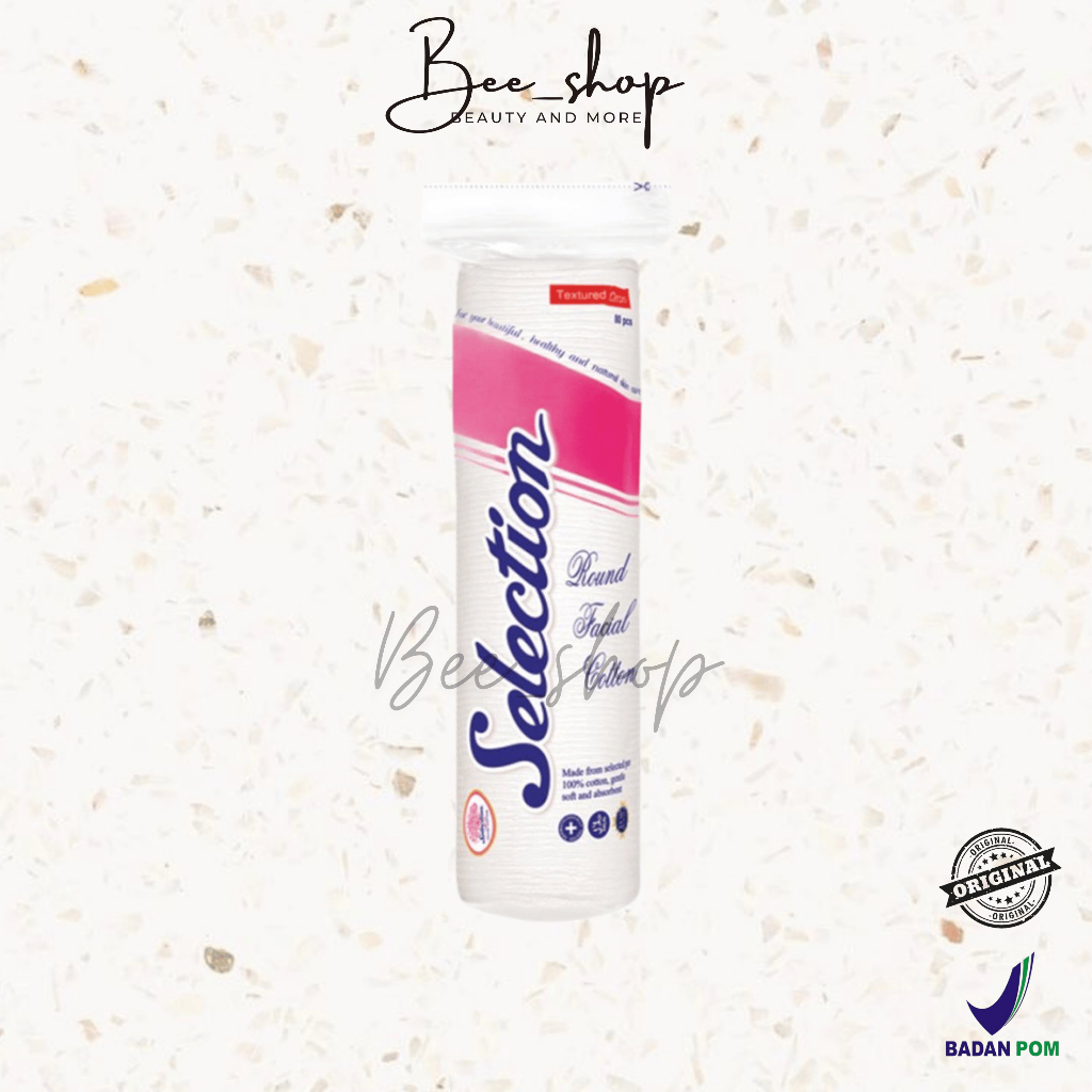 Selection Facial Cotton Round Oval 80's - Kapas Selection Bulat 80pcs - Kapas Wajah - Kapas Kecantik