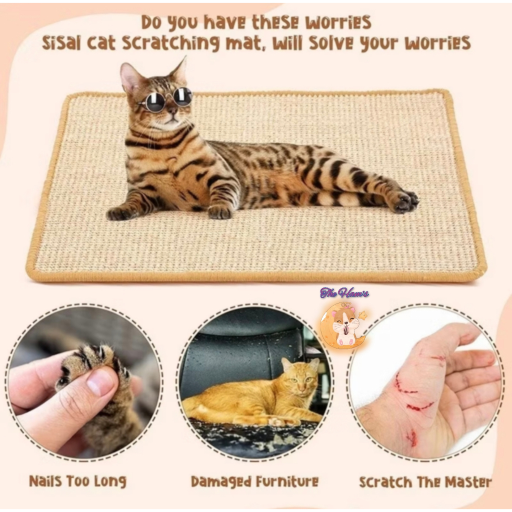 (The Ham's) KARPET GARUKAN KUCING Cat scratcher arukan Kucing Bahan Sisal garukan kucing cakaran kuc