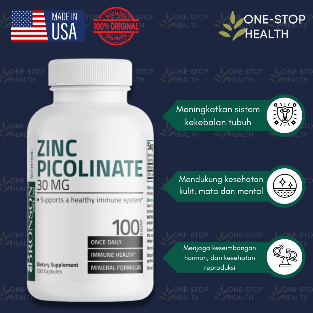 BRONSON - Zinc Picolinate 30MG - 100 Capsules