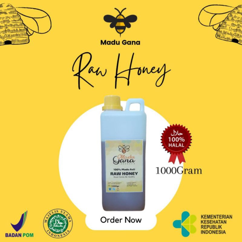 

Madu asli dan murni - Madu Gana Raw Honey1000 Gram/1 kg