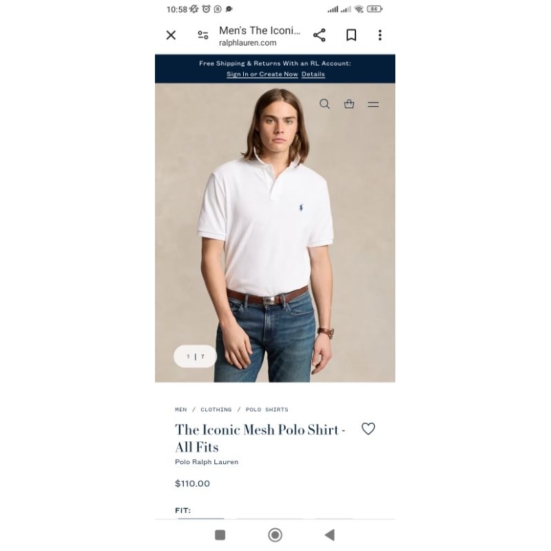 preloved polo Ralph Lauren basic polo shirt in White big size