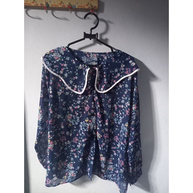 atasan/kemeja bunga berkerah sailor/sabrina PL/P❤