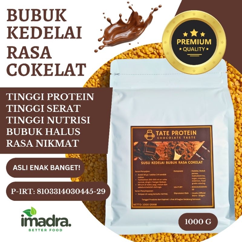 

SOY TATE PROTEIN COKELAT & VANILA 1000 G - BUBUK KEDELAI RASA COKELAT & VANILA - GYM SUPLEMEN