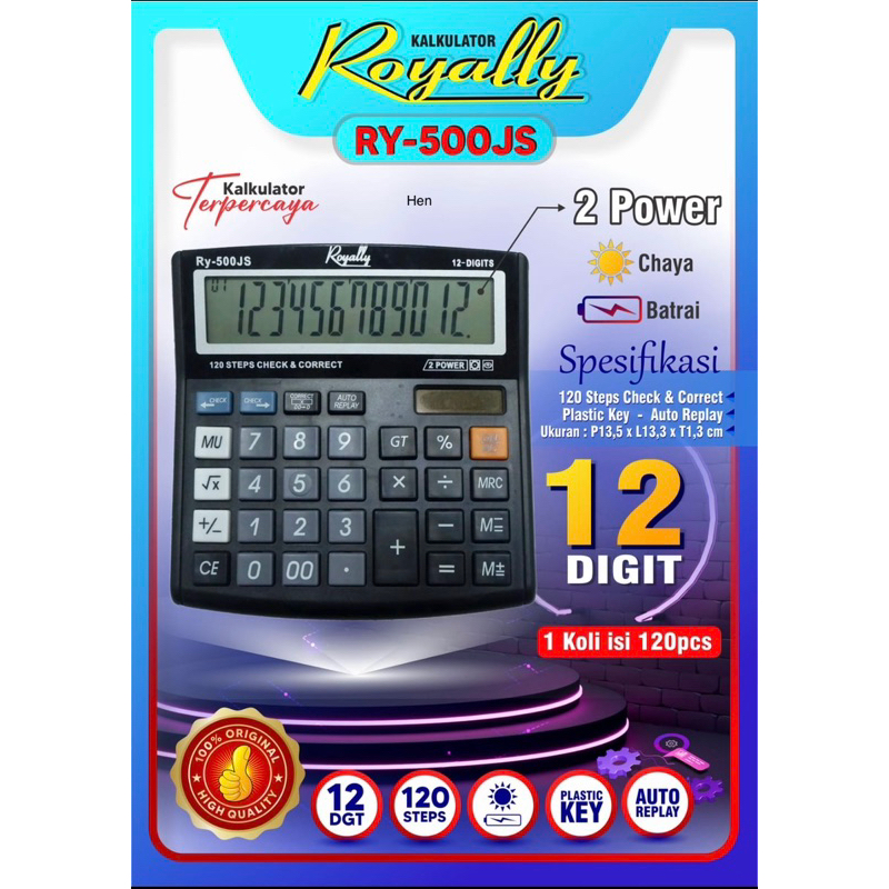 

Kalkulator Royally RY 500JS / Calculator Royally RY 500JS / Calculator Citizen CT-500J / Kalkulator Citizen Ct-500JS - 1Pcs