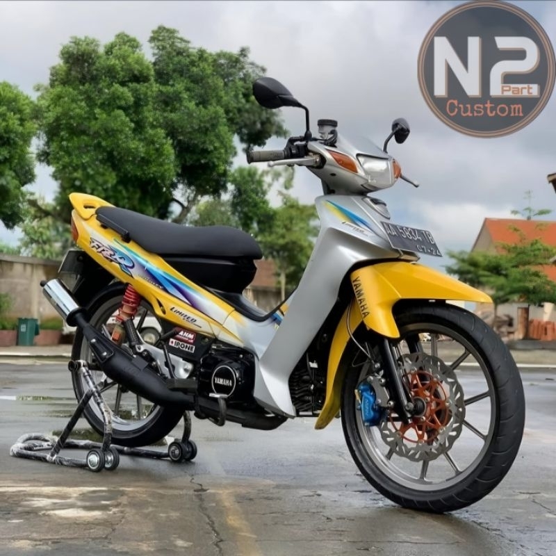 striping stiker motor yamaha fiz r fizr sticker f1 zr limited edition / sporty silver kuning