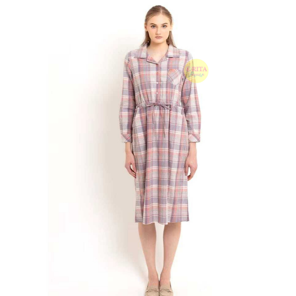 Triset Casual Tunik Motif Kotak