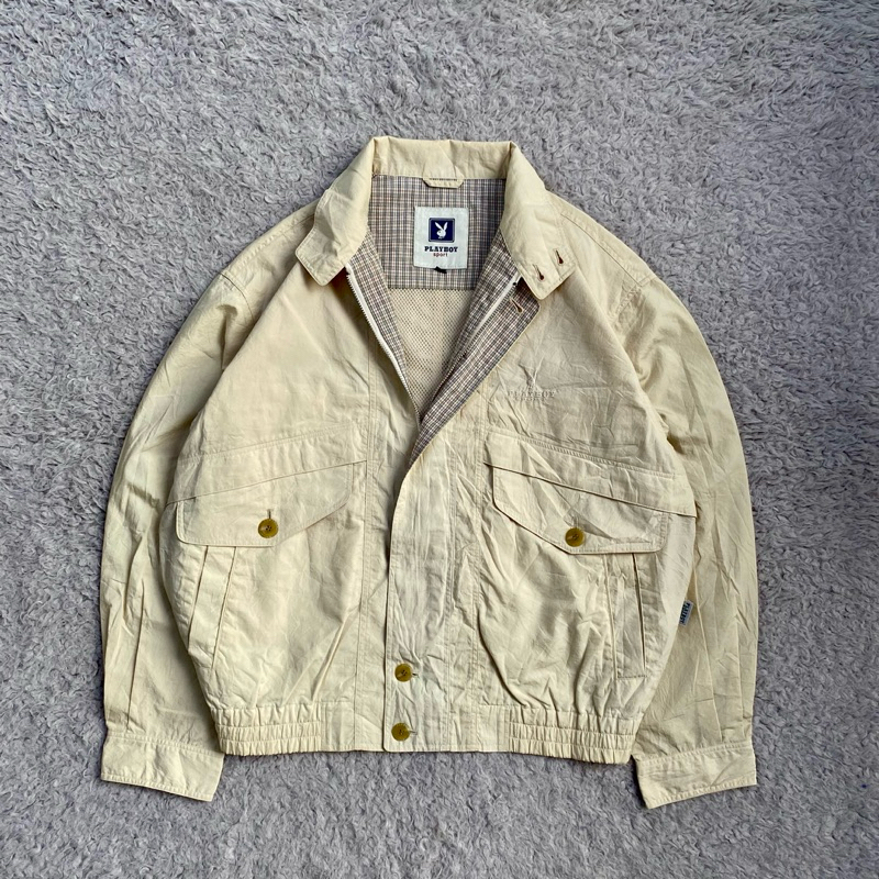 VINTAGE JACKET PLAYBOY - CREAMY HARRINGTON - Jaket playboy - jaket vintage playboy - harrington play