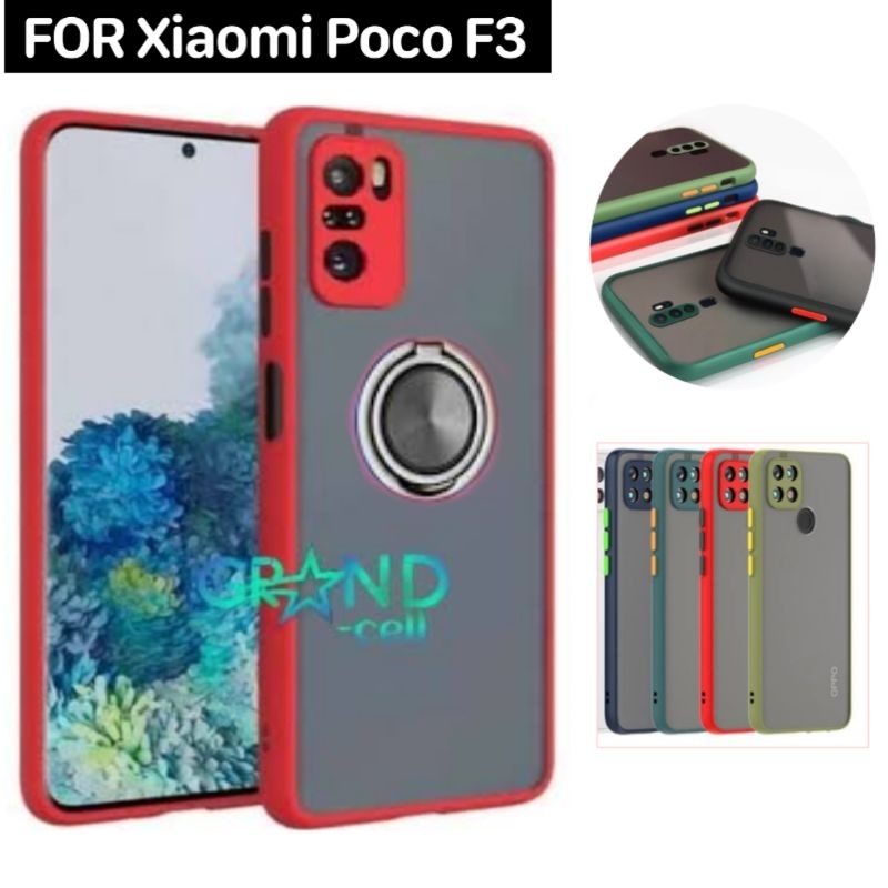 Case Xiaomi Poco F3 - Softcase Cover Casing Pocophone F3 ring Silikon Amor