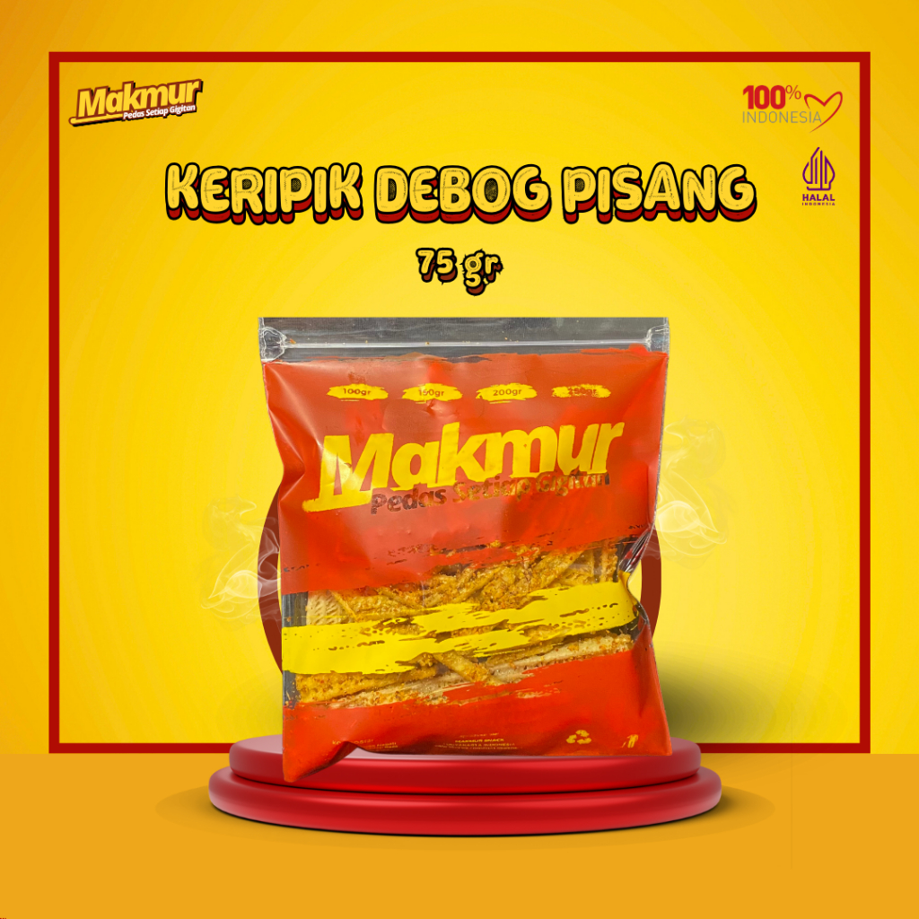 

Makmur Keripik Debog Pisang Varian Level Pedas - Makanan Ringan