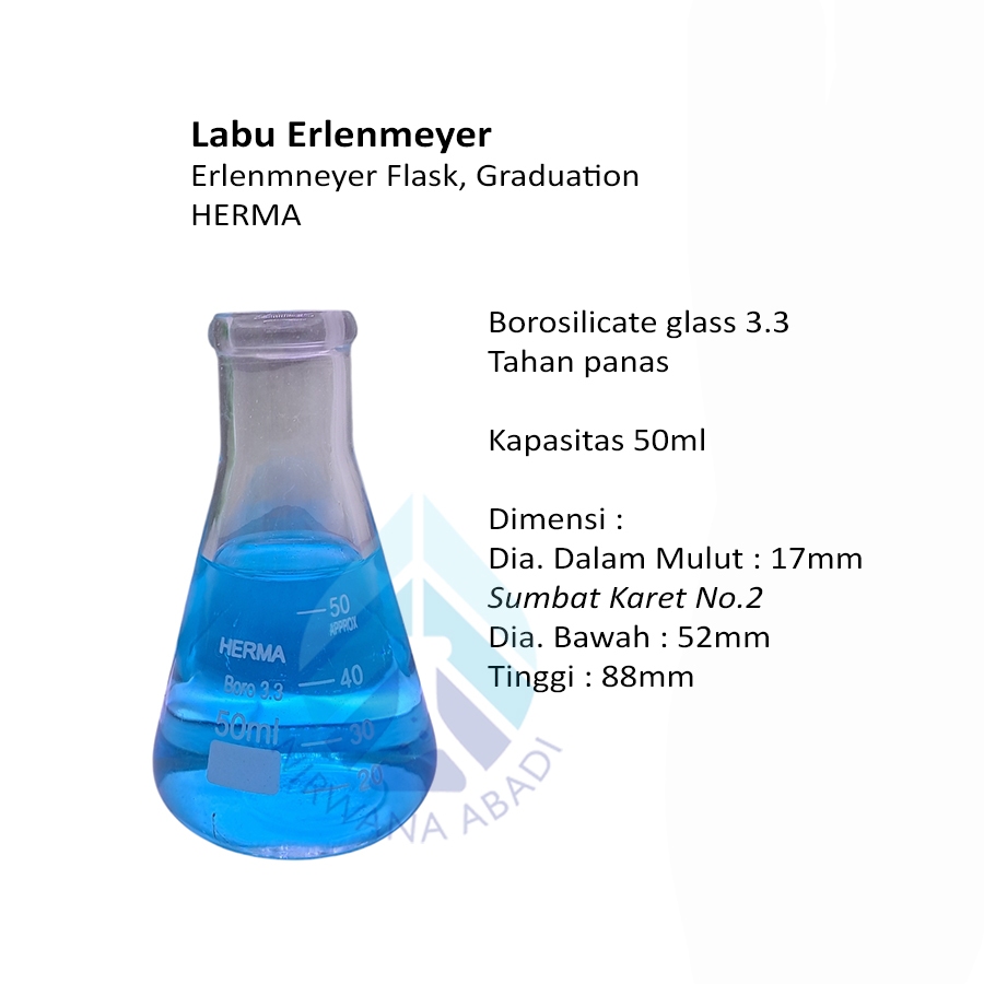 HERMA Erlenmeyer 50ml | Labu Erlenmeyer