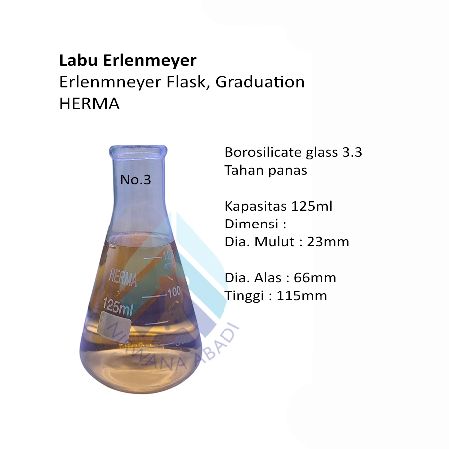 HERMA Erlenmeyer 125ml | Labu Erlenmeyer