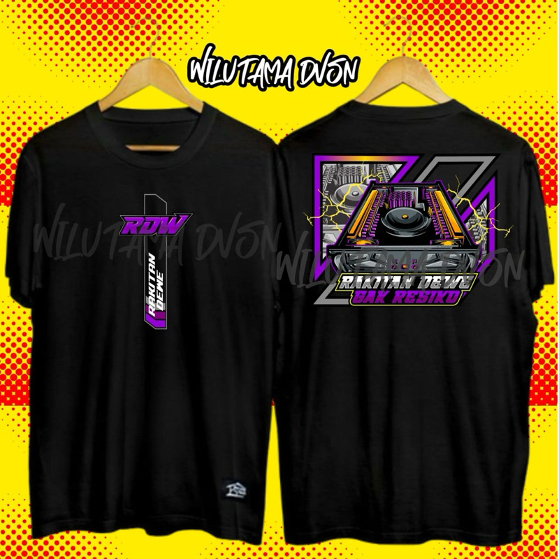 KAOS RDW RAKITAN DEWE POWER SOUNDSYTEM Baju sound system audio free stiker-Horeg gank Sound system L