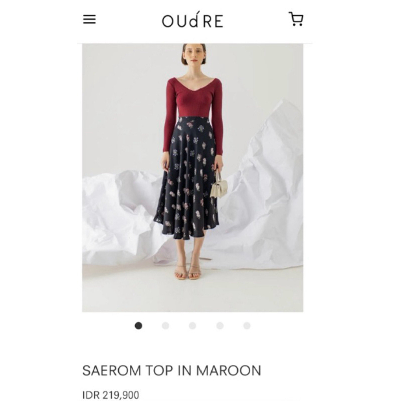 Oudre | Saerom Top Baju Atasan Wanita warna Maroon