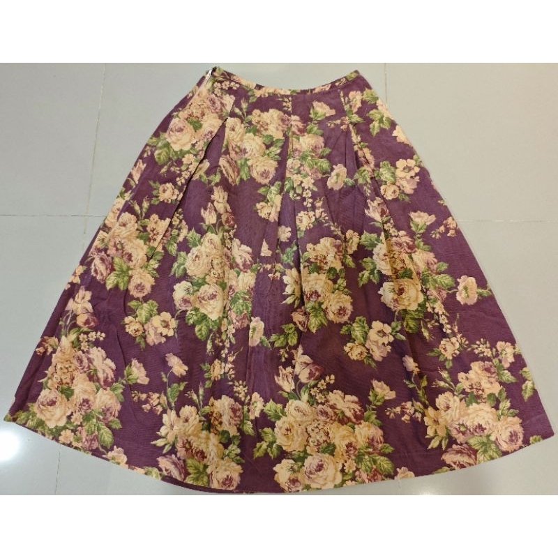 Rok panjang corduroy motif bunga