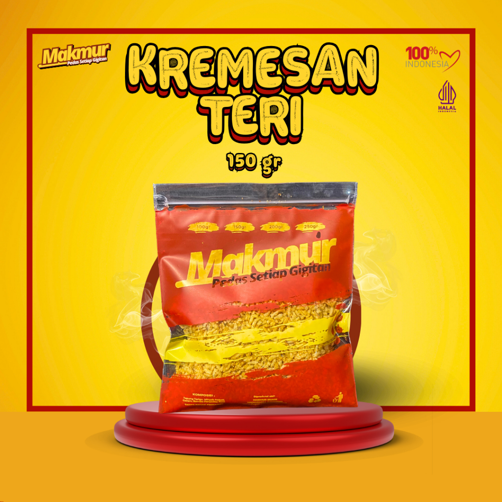 

Makmur Kremesan Teri Crispy Varian Level Pedas - Makanan Ringan