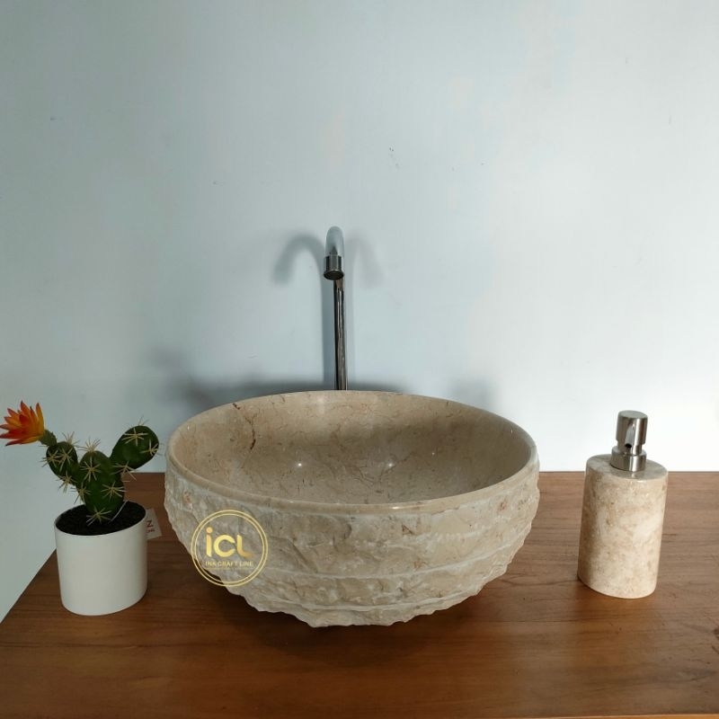 Wastafel cucitangan bowl | Mangkok alur abstrak | diameter  33 minimalis kamarmandi | free packing