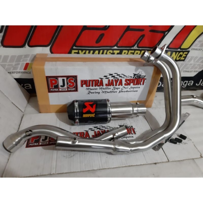 knalpot full system akrapovic for ninja fi/r25/mt25/dll pnp