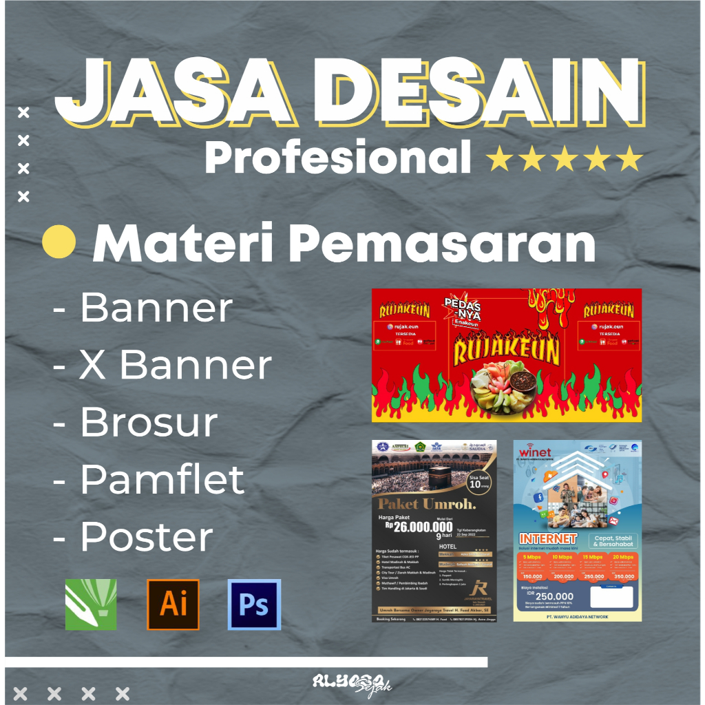 Jasa Desain Banner, X Banner, Brosur, Pamflet, Poster Dll