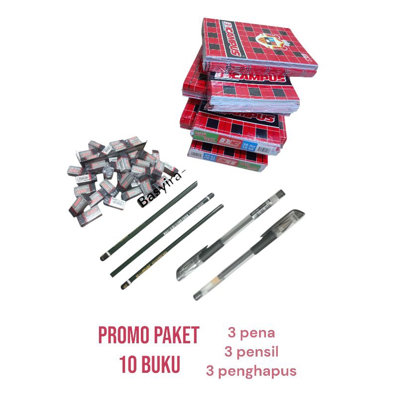 

PROMO PAKET LENGKAP MENARIK BUKU BMCAMPUS ISI 10 PCS / 3 PENA / 3 PENSIL /3 PENGHAPUS_ STATIONARY