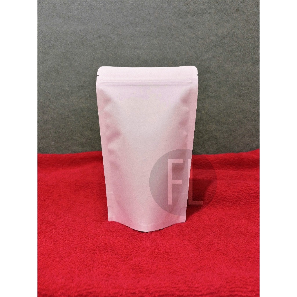 

Flonel Sale 100pcs Standing Pouch Kraft Paper Foil Inside Ziplock Amplop Kemasan Kopi Klip Metalize