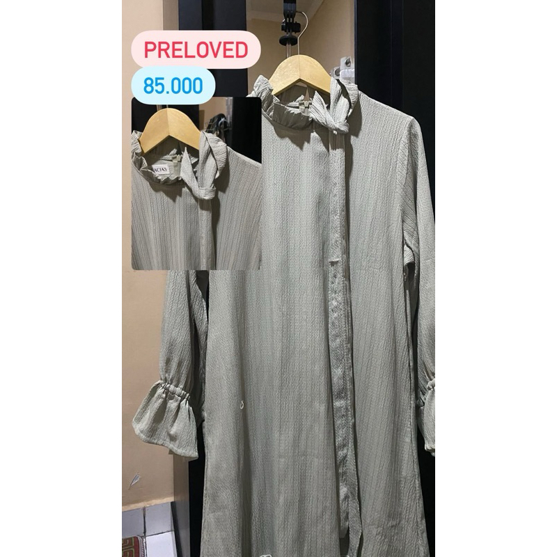Nadine Dress | Dress A Line | Dress Raya Gamis SOFT GREEN