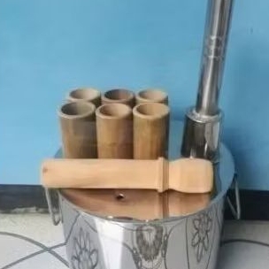 Dandang uap kue putu dan cetakan putu