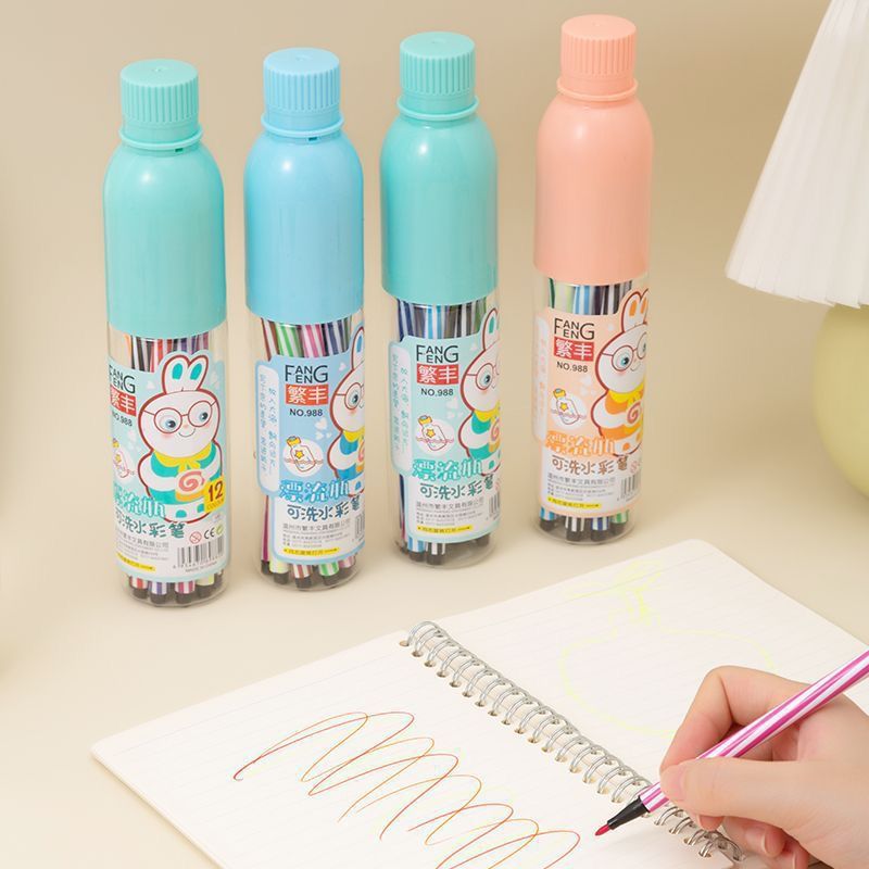 

[AMAZING] Spidol Warna Warni + Tabung Bulat Warna Warni Isi 12 Pcs