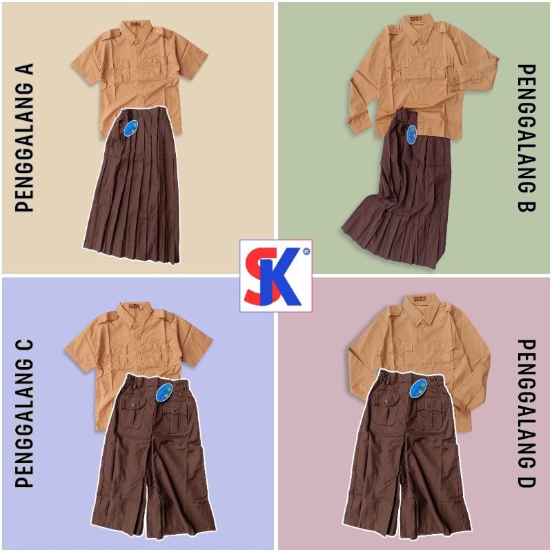 Stelan Seragam Pramuka Penggalang Putri SD SMP / 1 Stel Seragam Pramuka Penggalang Putri