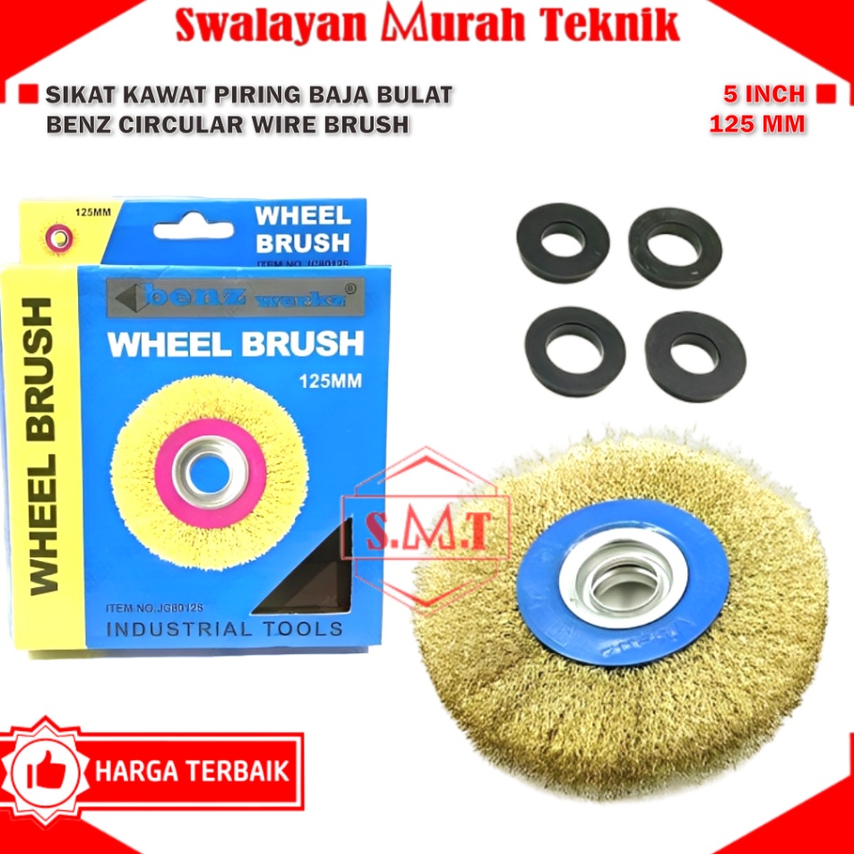 Kualitas Heboh  Sikat Kawat Piring Baja Bulat 125 mm BENZ 5 Circular Wire Brush Gerinda Duduk