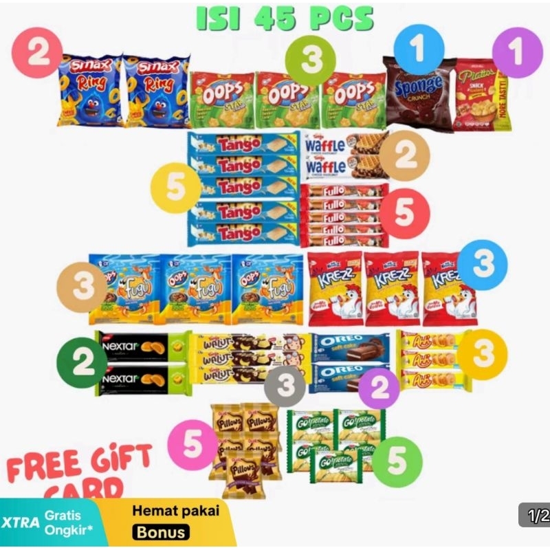 

Paket Snack Bingkisan Hampers Gift isi 45 pcs