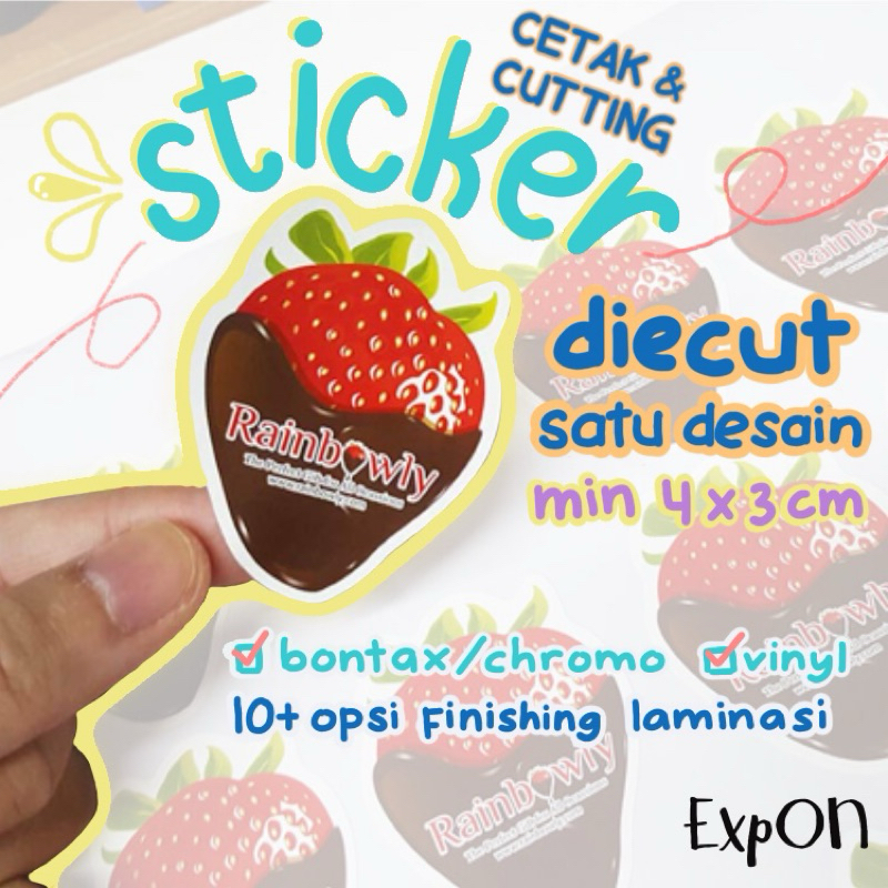 

[ CUSTOM ] Cetak Cutting Sticker - Sticker Kemasan Packaging Vinyl Bontax Chromo Diecut Kisscut Sheet Laminasi Holographic Hologram Glitter Silky Doff Matte Glossy Bontak Die-cut Kiss-cut Kromo Bontak Comifuro CF18 Vendor Event Branding Chibicon Paripico