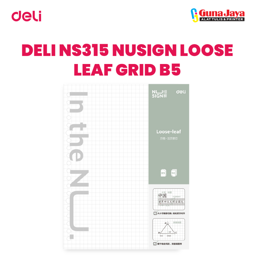 

DELI NS315 NUSIGN LOOSE LEAF GRID B5