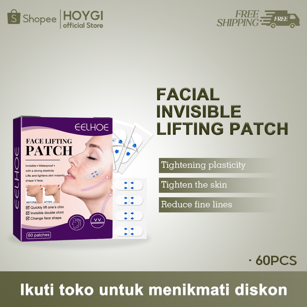 EELHOE Face Lifting Patch 60pcs Waterproof V-lift Makeup InvisiblAdhesive Tape Anti Aging Anti-wrink