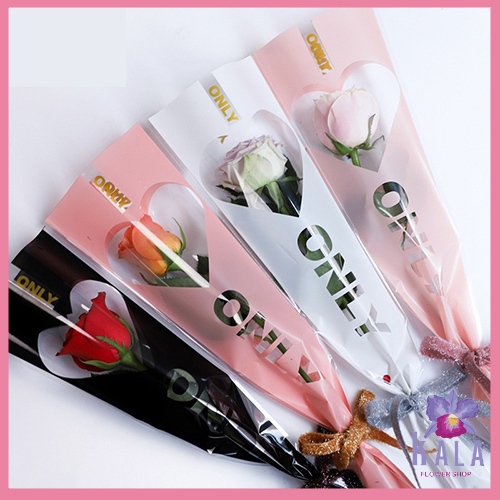

Plastik single flower rose plastik bungkus buket bunga instan SF17