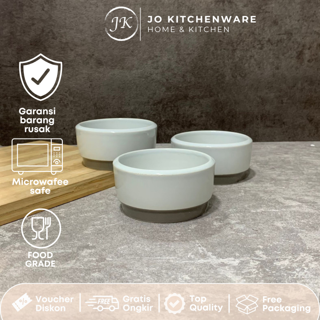 SET 3 PCS  Mangkok lepek kecil keramik premium putih polos diameter 9,5cm lepek keramik hotelware se