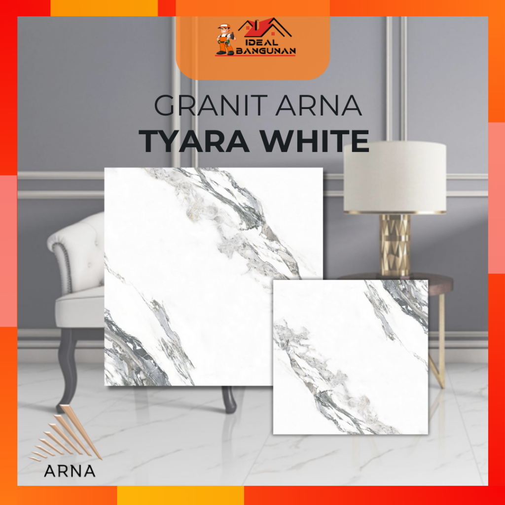 [READY] GRANT. ARNA 60X60 TYARA WHITE | KERAMIK LANTAI | KERAMIK DINDING | KERAMIK