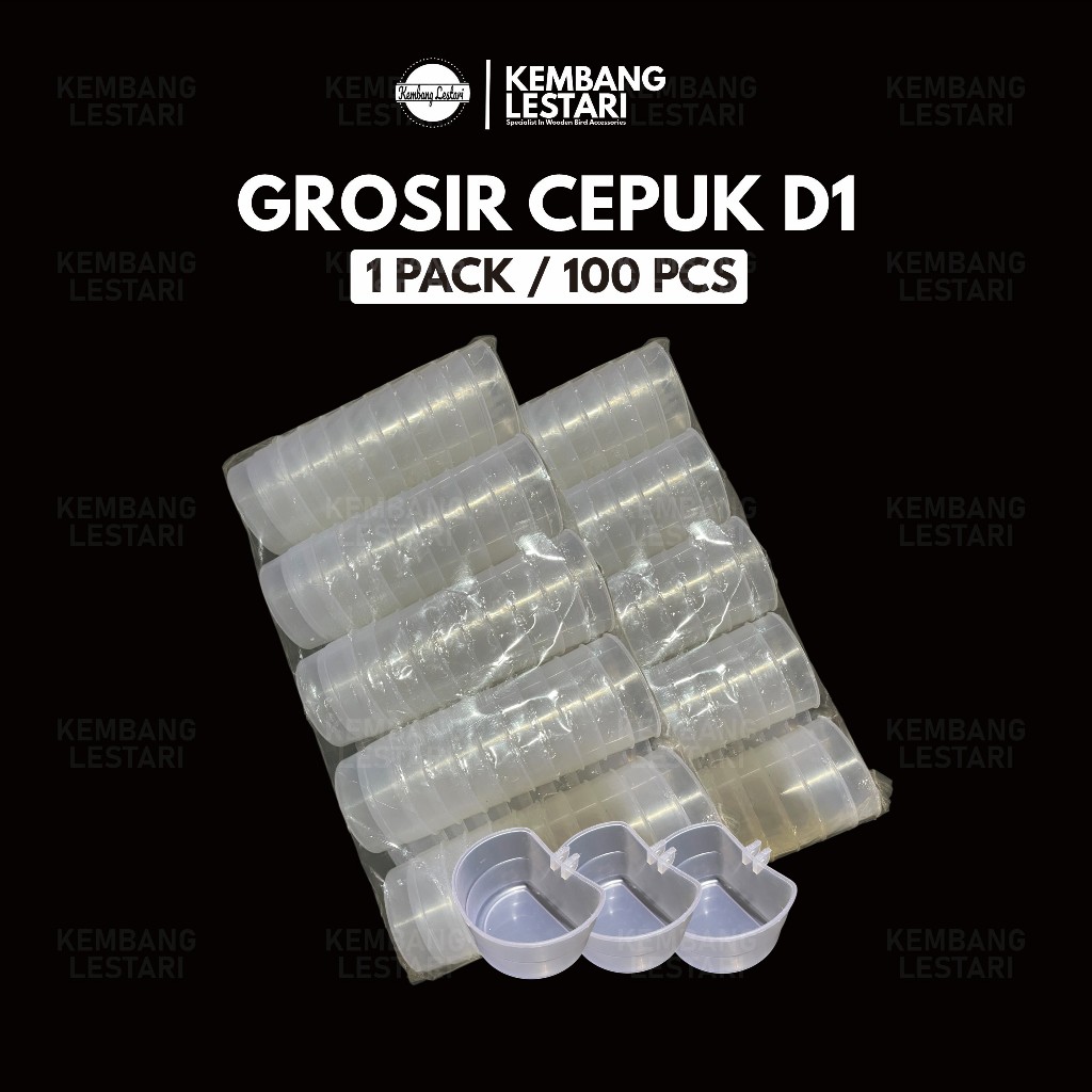 GROSIR CEPUK D1 PLASTIK LENTUR TANPA TUTUP ANTI PECAH TEMPAT WADAH PAKAN MAKANAN MAKAN MINUM BURUNG