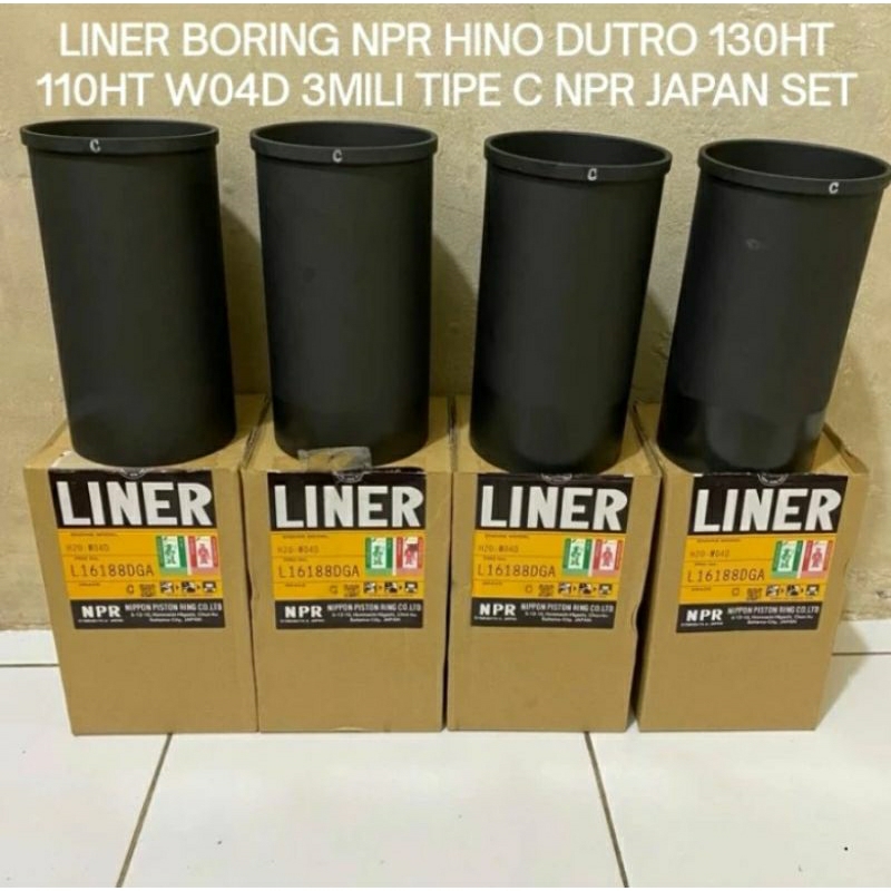 LINER BORING NPR HINO DUTRO 130HT 110HT W04D 8MILI TIPE C NPR JAPAN SET