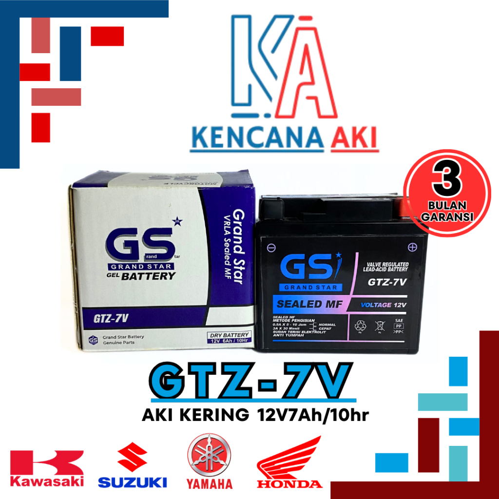 Aki Motor GTZ7S Kering SATRIA FU BEAT VARIO 125/150 SCOOPY ISS  NMAX CB150R PCX ADV KLX VARIO 160 7 
