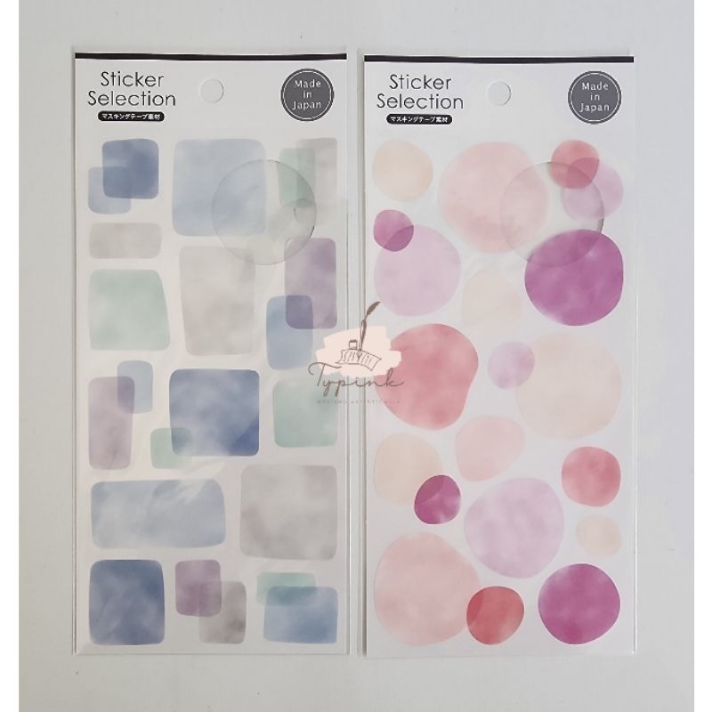 

GAIA STICKER COLLECTION BUBBLES AND SQUARES OPAQUE JOURNALING PLANNER DECOR SCRAPBOOKING STIKER JOURNAL JEPANG MADE IN JAPAN