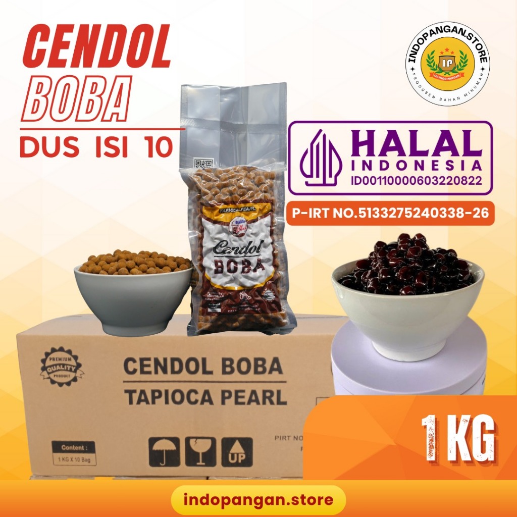 

Cendol Boba 1 Dus Isi 10 Kg / Topping Boba 1 Dus / Bubble Drink / Tapioca Pearl / Topping Minuman