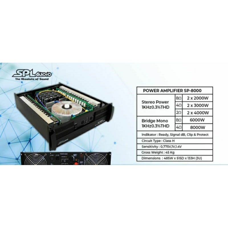 SPL Audio Power Amplifier SP-8000 class H 2x2000watt Original