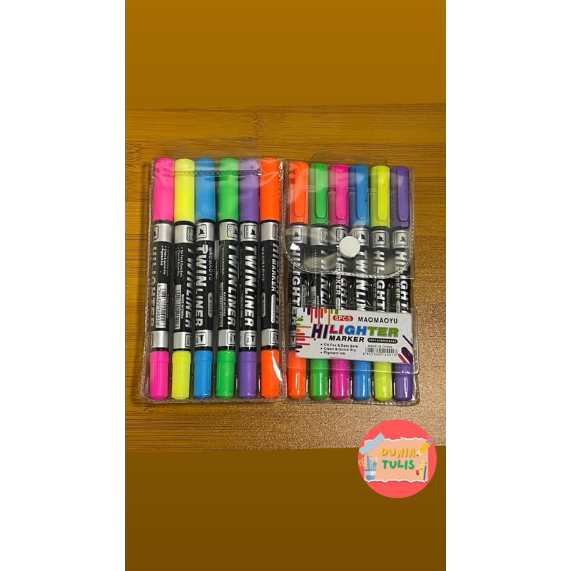 

Set Highlighter isi 6 dua sisi untuk Stationery