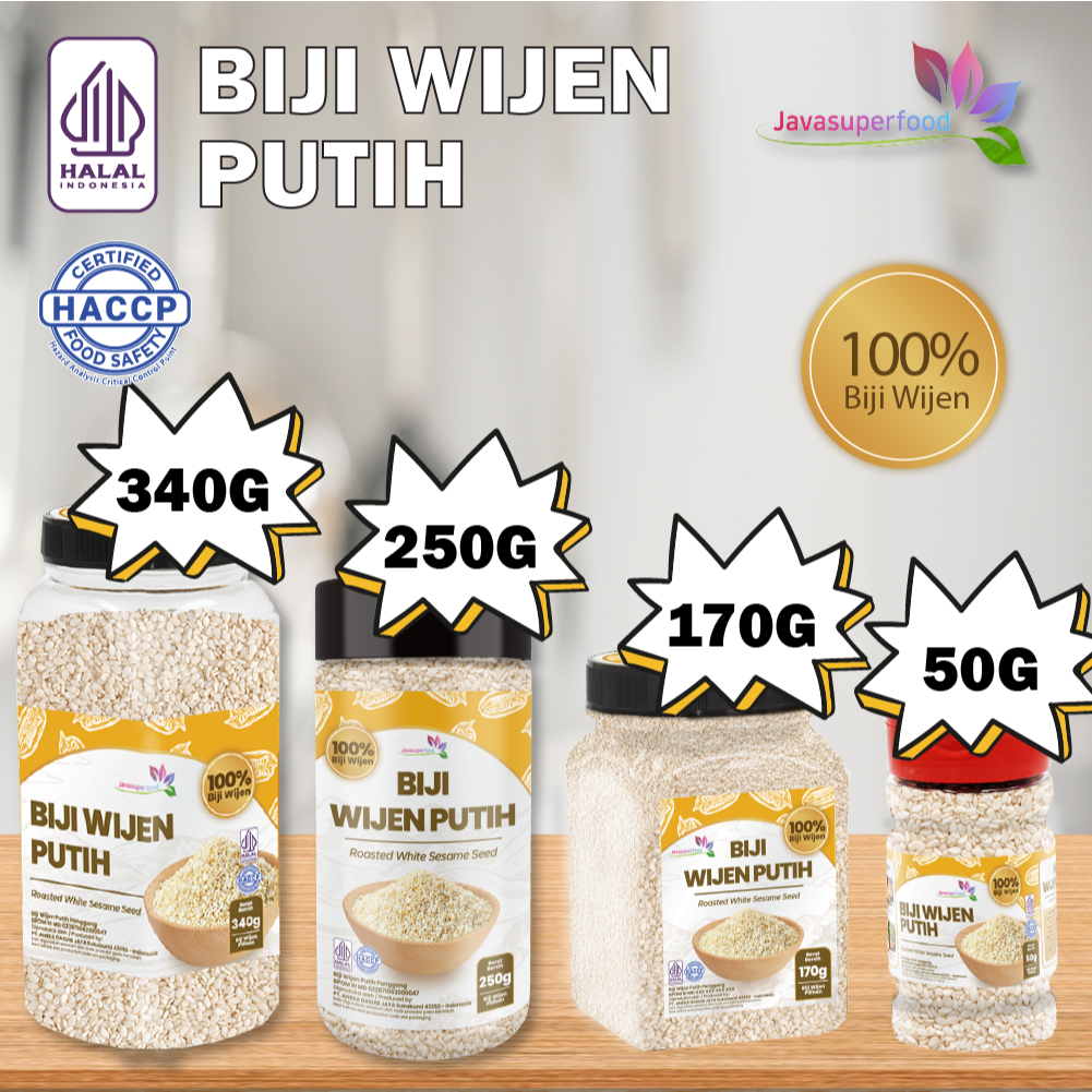 

[HALAL] BIJI WIJEN PUTIH 100% (50G/170G/250G/340G) / WHITE SESAME SEEDS