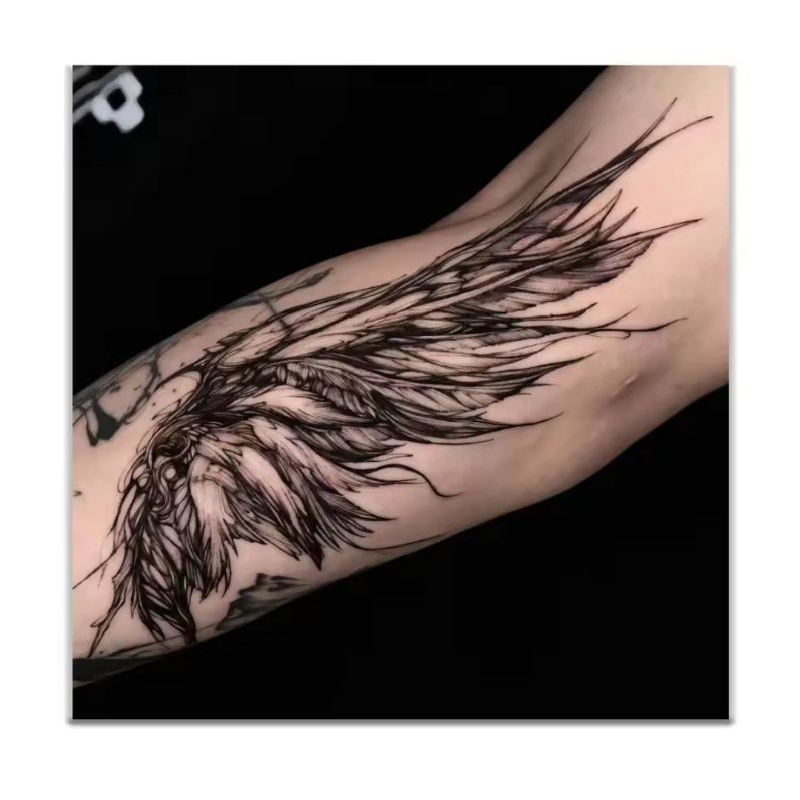 HAMZAH.INK Tatto Tato Temporer Sayap Angel Tattoo Temporary Semi Permanent Tahan Lama Sampai 3Minggu