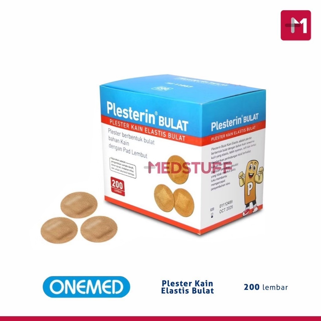Plesterin Bulat Kain Elastis isi 200s Plester Luka Bulat Plester Luka Onemed Plester Bulat Onemed