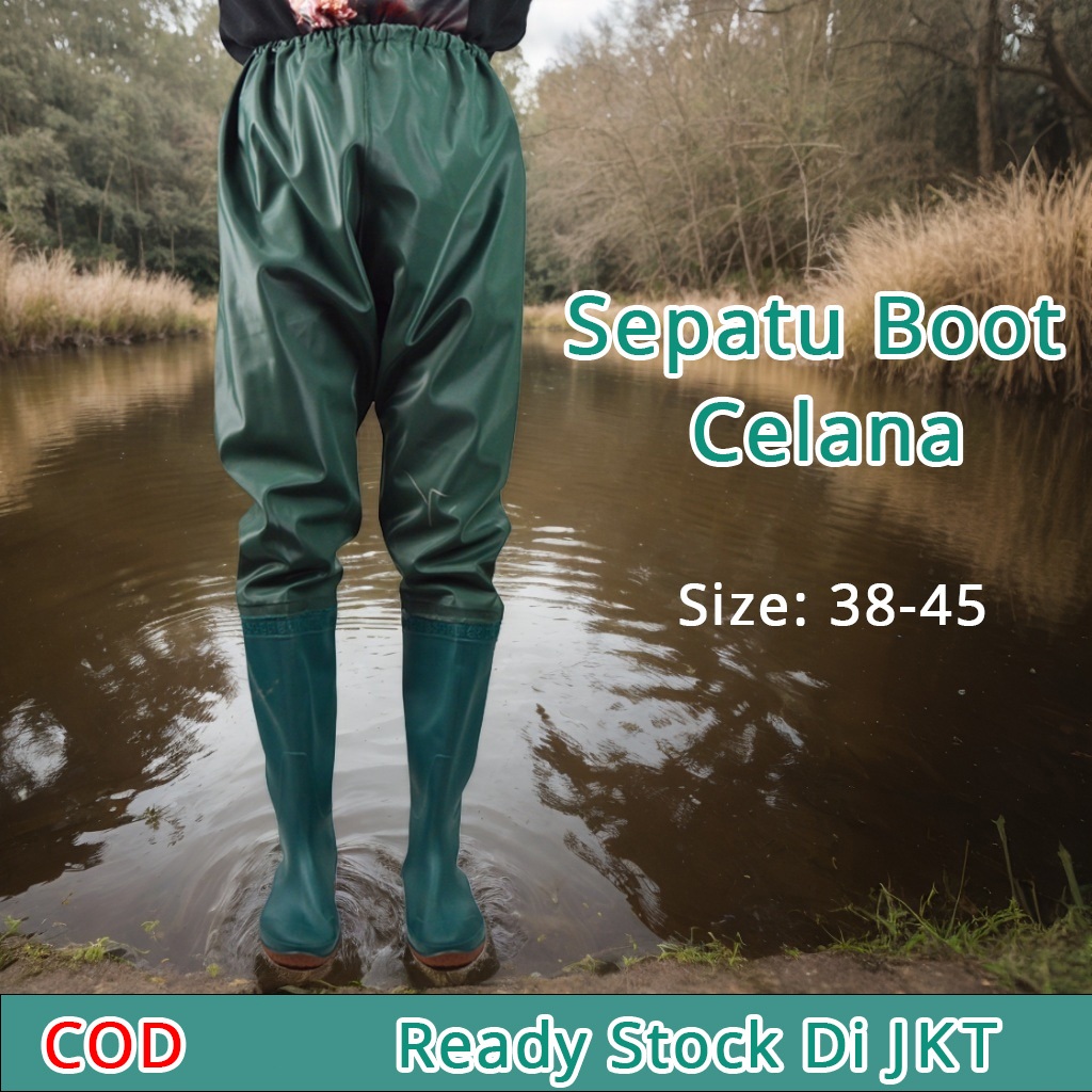 Celana Sepatu Boot Sawah Panjang Pria Anti Keong Dan Tahan Air