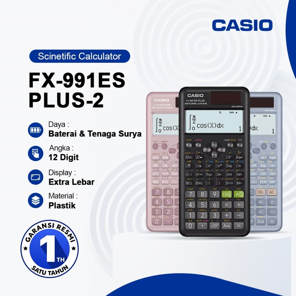 

Casio Calculator Scientific FX-991ES Plus 2nd Edition Casio Kalkulator Ilmiah - Garansi Resmi