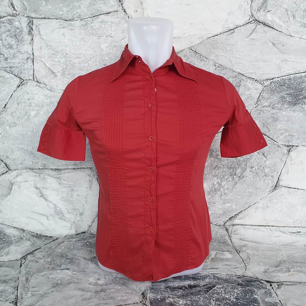 Baju Kemeja Wanita / Anak GUESS Merah - Size S / LD 44 cm - Original - Second